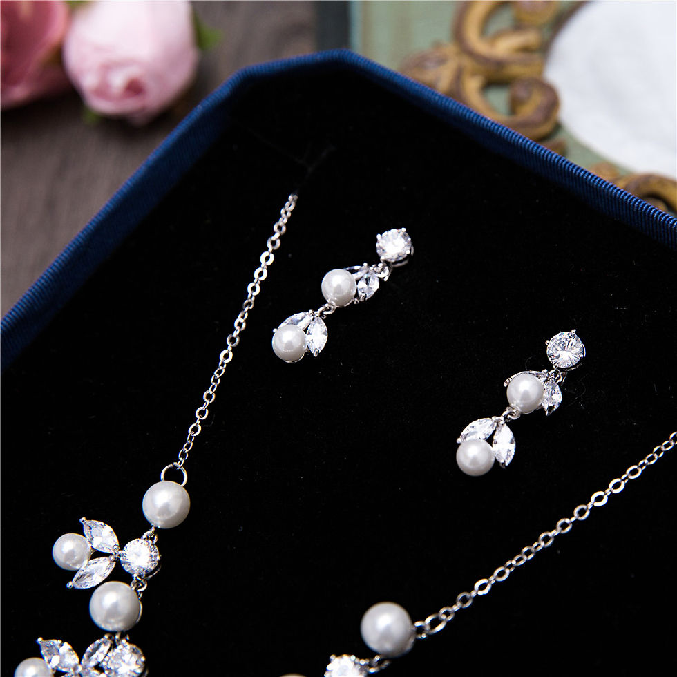 Miniaturbild: Brautschmuck mit Zirkonias uns Perlen