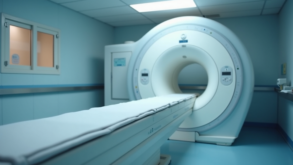 Eye-level view of MRI machine in a clinical setting