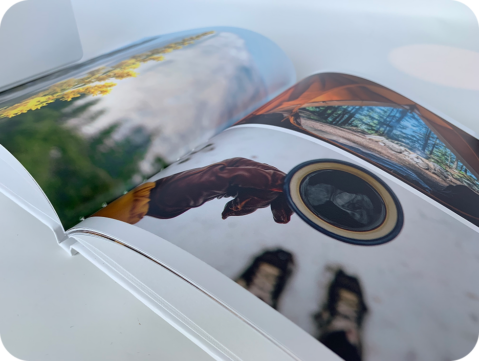 Photo Book open to a picture of coffe in the snow.png