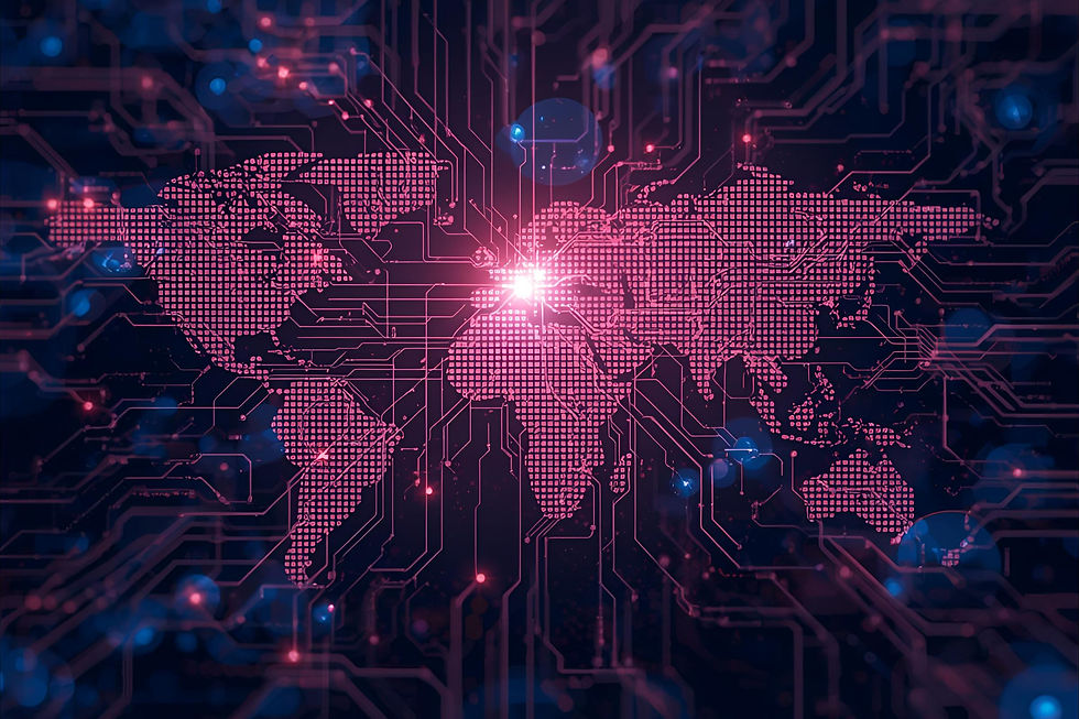 World Map on a Circuit