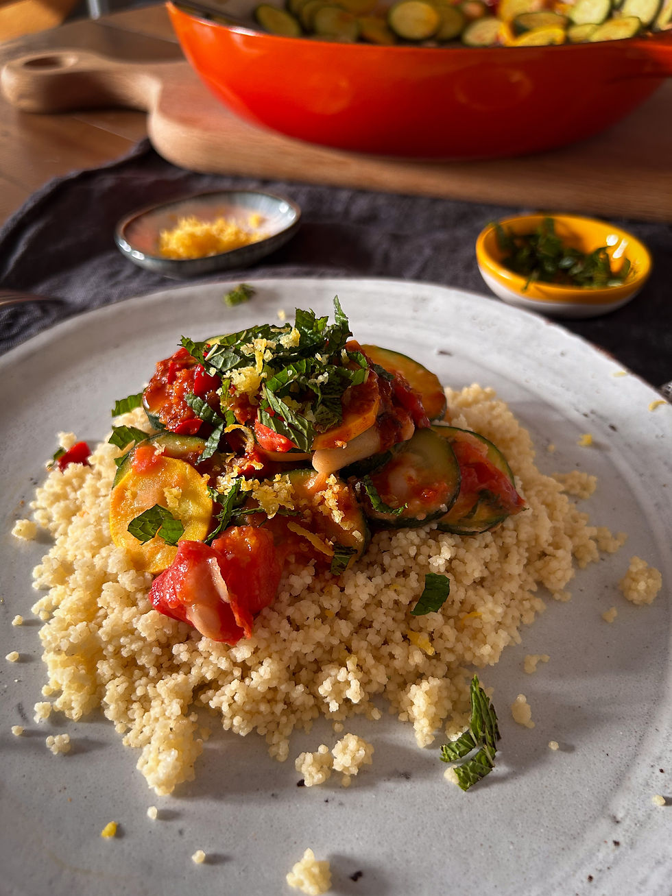 Healthy Zucchini Dish on a white plate