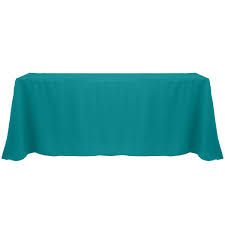 Teal Polyester Rectangular Tablecloth