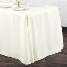 Eggshell/ Off White Polyester Rectangular Tablecloth