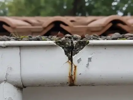 cracked house gutter