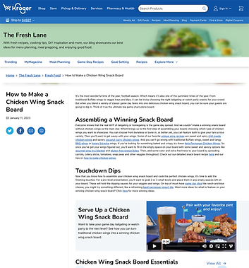 Screen shot of Kroger website