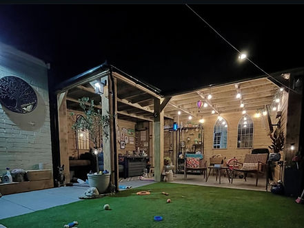 Pent gazebo night shot