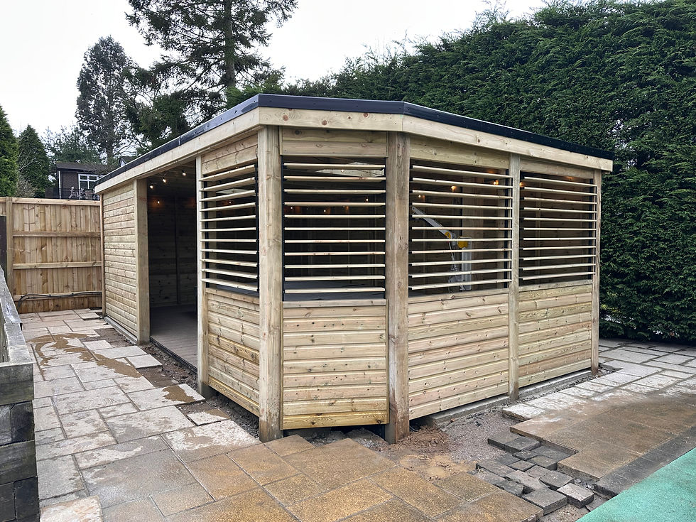 Pent design swim spa gazebo