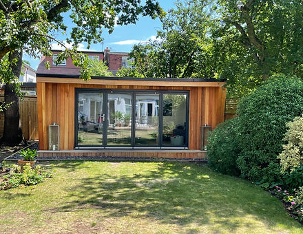 Cedar cladded garden room.