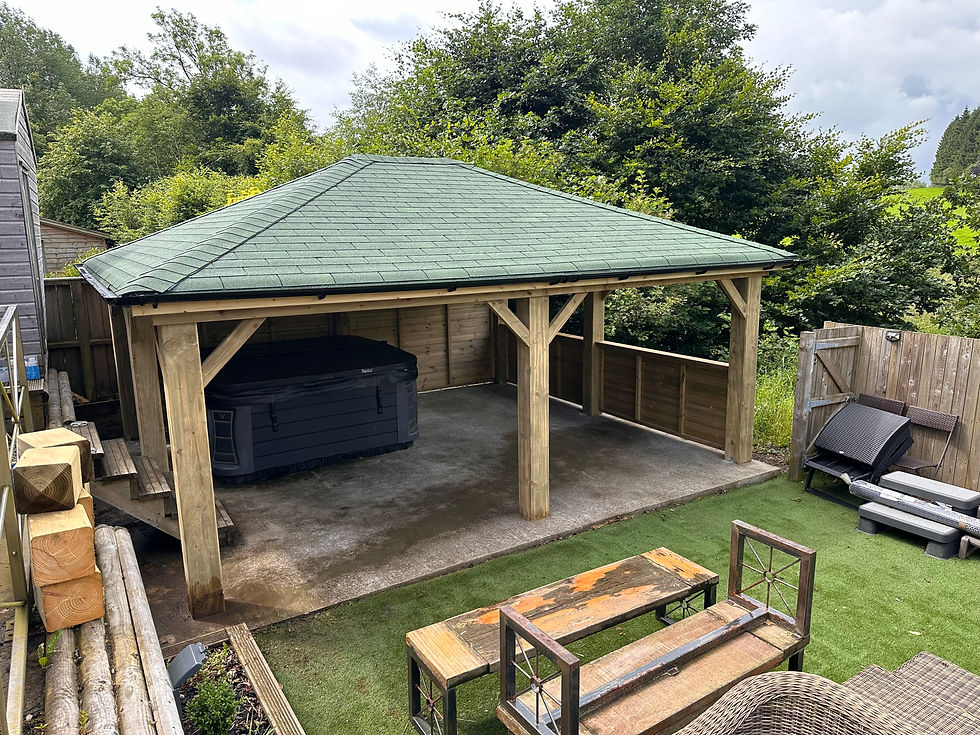 Pyramid wooden gazebo