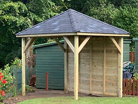 Pyramid gazebo with sides