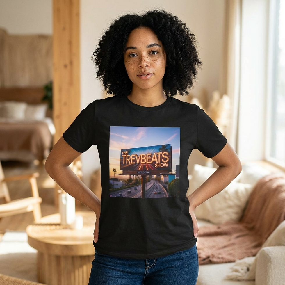 Thumbnail: The TrevBeats Show T‑Shirt — Vintage Sunset Billboard Music Tee