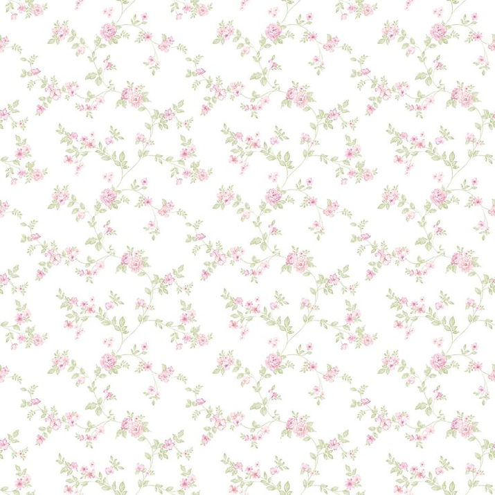 Sample Delicate Floral Pink_Green Wallpaper from the Small Prints Collection.jpeg