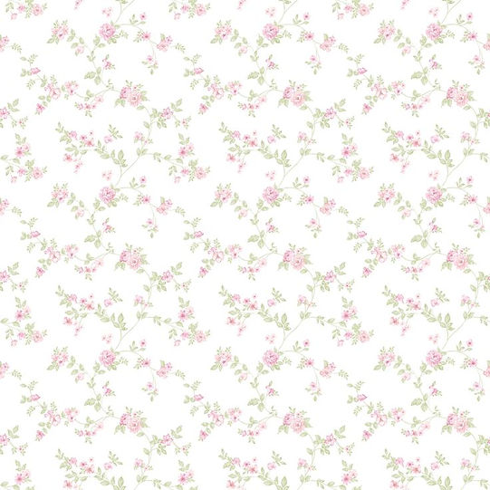 Sample Delicate Floral Pink_Green Wallpaper from the Small Prints Collection.jpeg