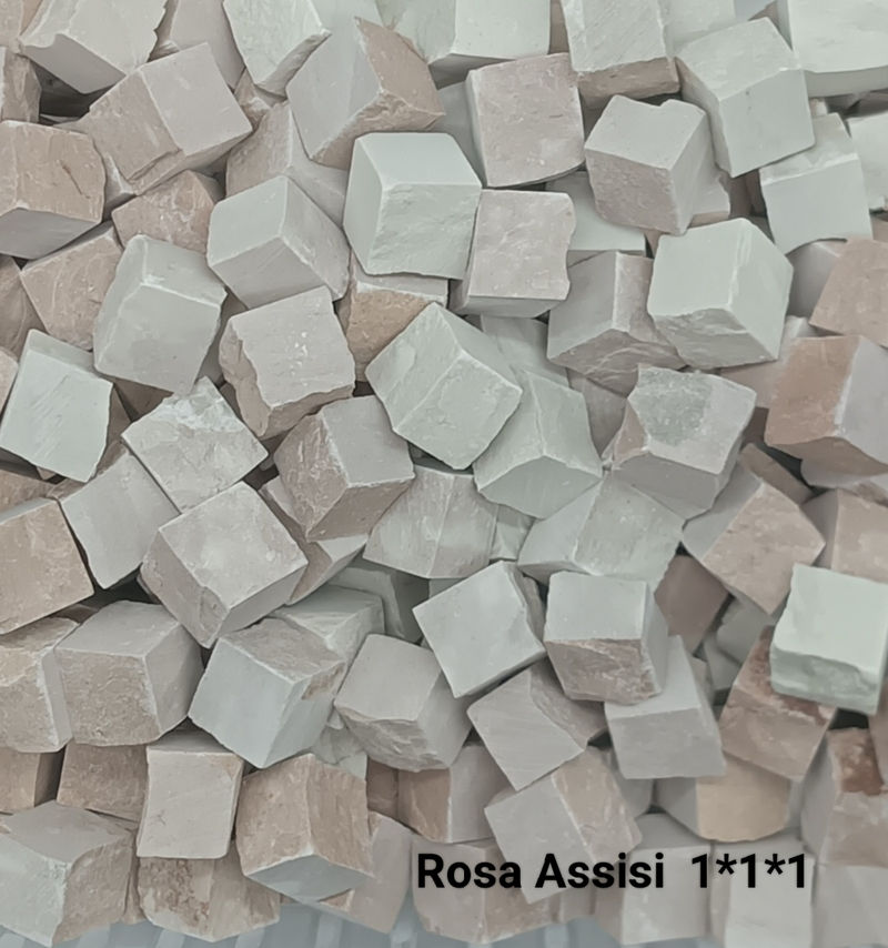 Tessere per mosaico Rosa Assisi 1x1x1 cm. Tranciato