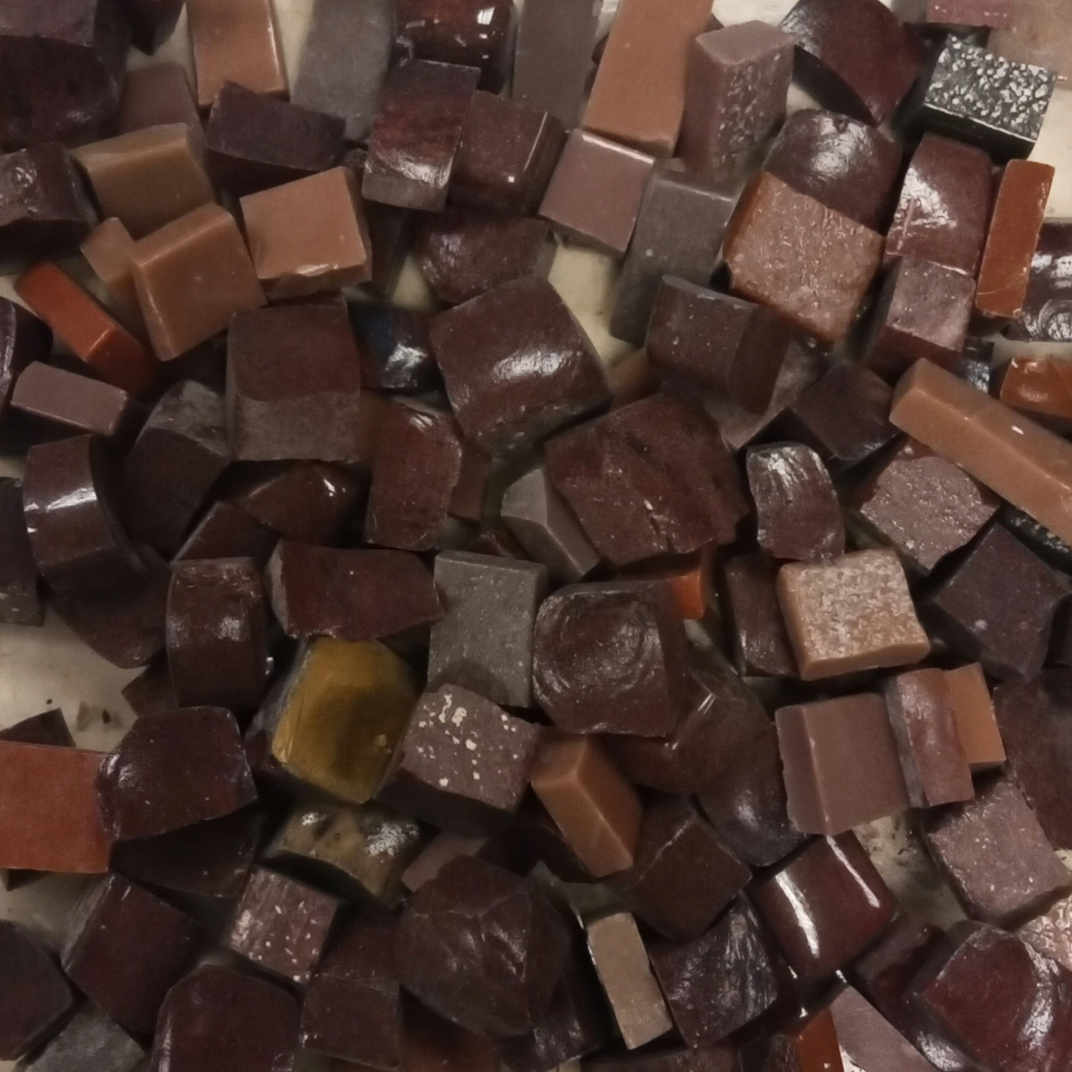 Smalti per mosaico in tesseroni "Moka"