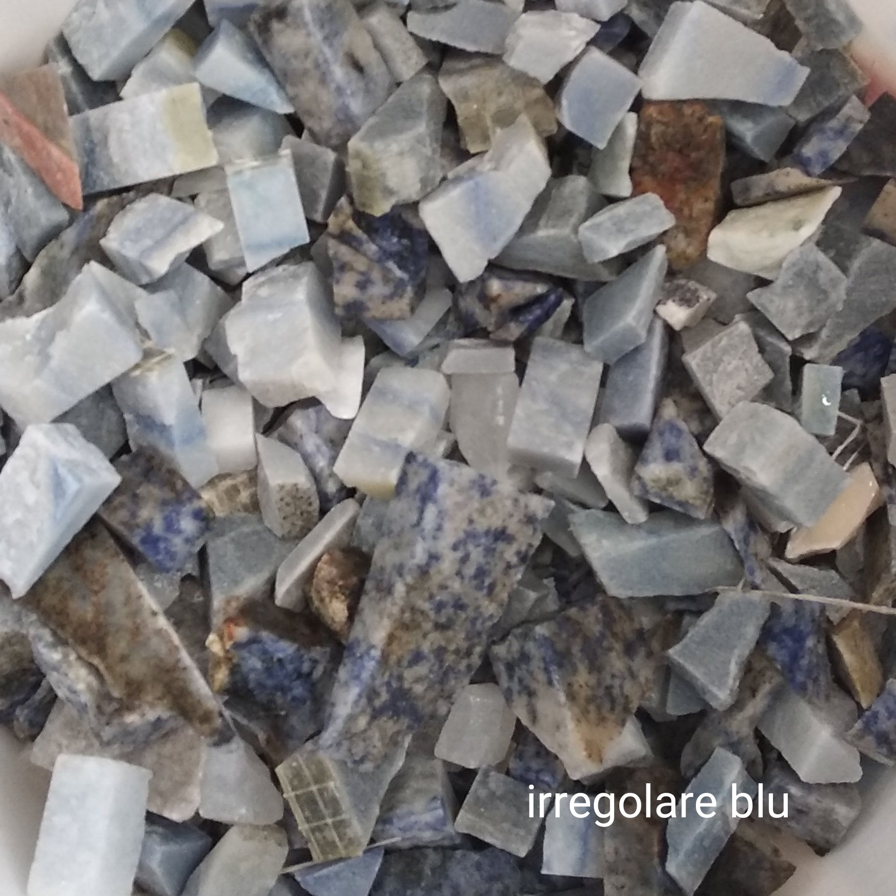 Mix di blu avec taglio irregolare 1kg.