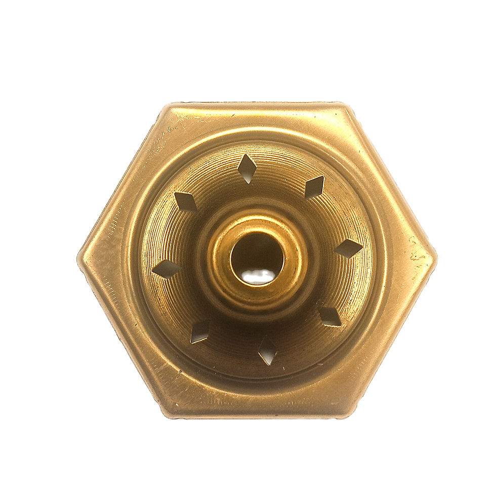 calotta in lamerina di ottone esagonale per tiffany