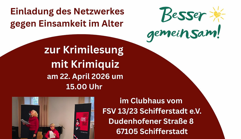 Krimilesung und Krimiquiz am 22. April 2026