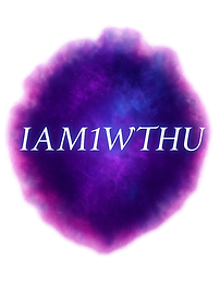 Purple abstract nebula graphic with the text “I AM 1 WITH U”