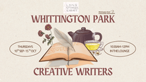 Free creative writing course poster for Whittington Park Creative Writers in Islington, featuring a six-week memoir and life writing course.