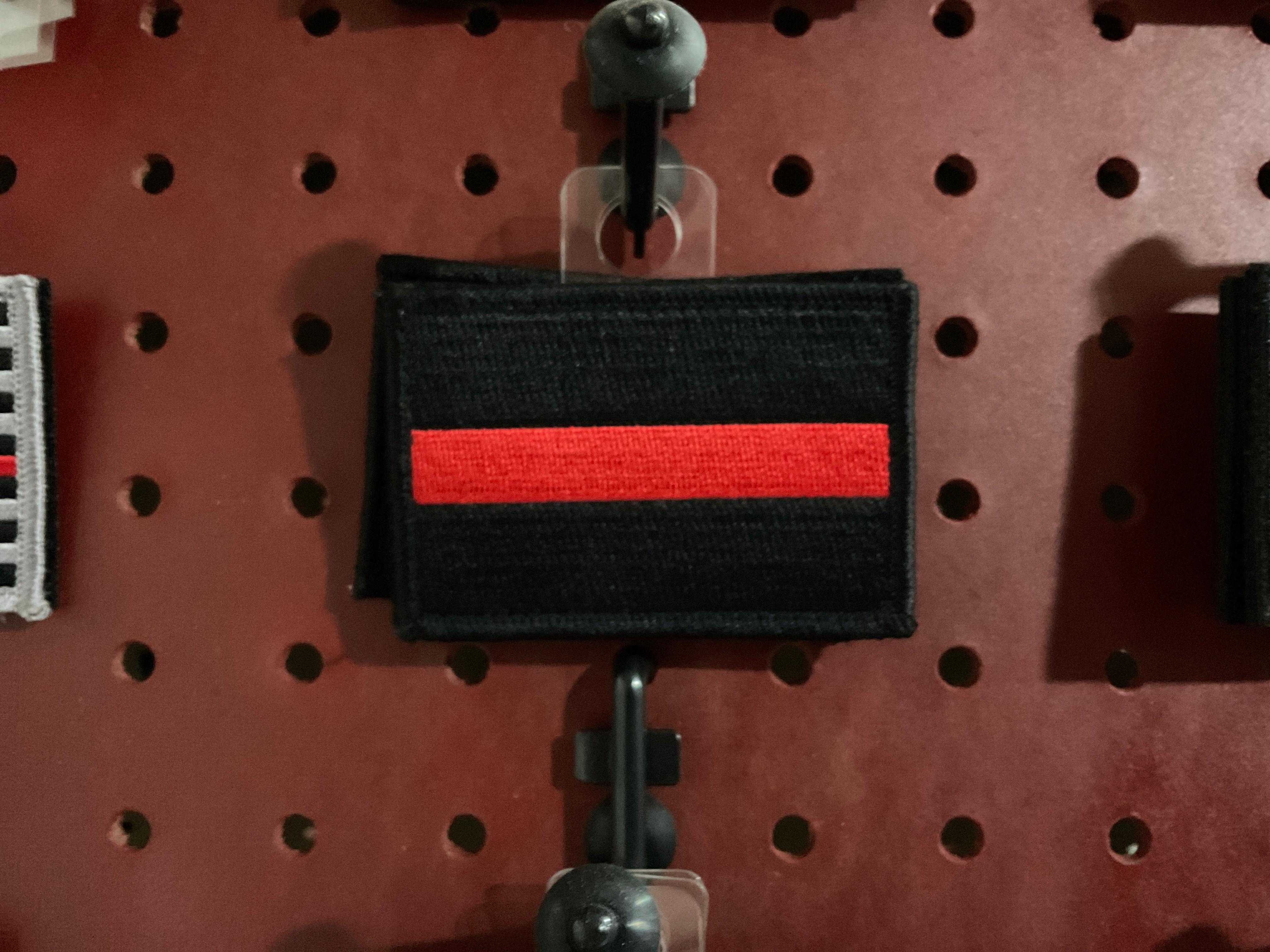 Black with red stripe