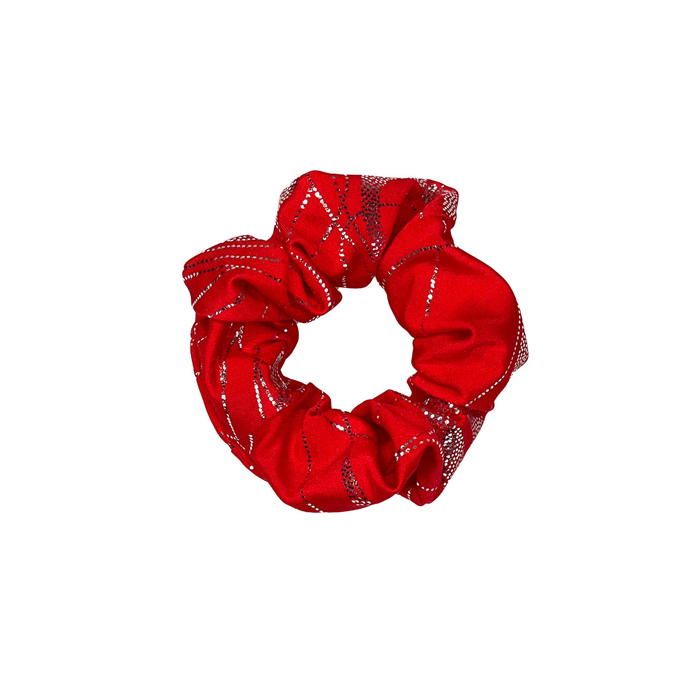 Gandolfi scrunchie in red and silver twist