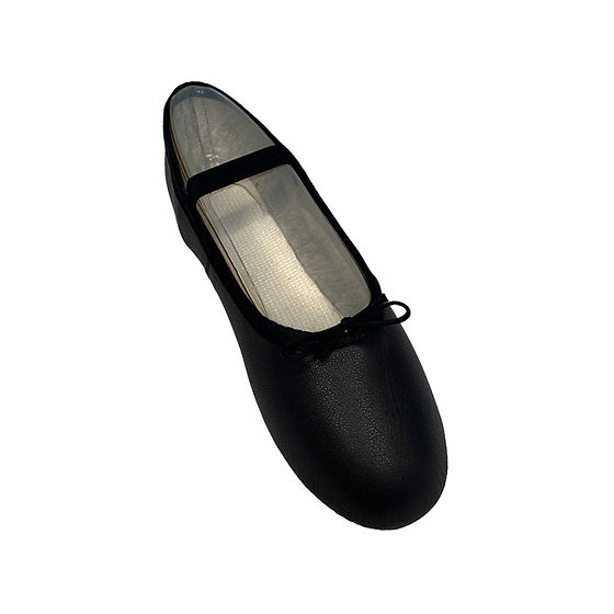 Gandolfi Comfort Plus leather split sole ballet shoes in black