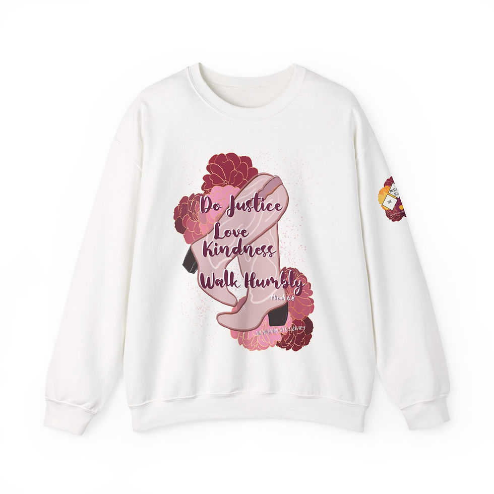 Thumbnail: Micah 6:8 Walk Humbly Cowgirl Boots Sweatshirt