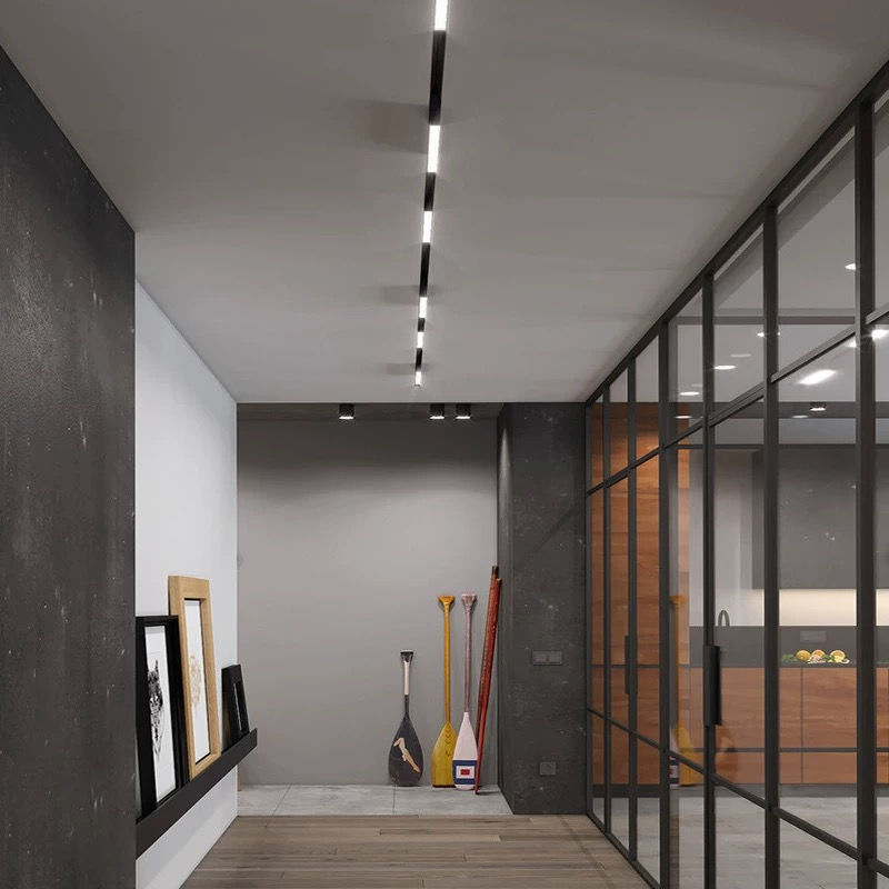 縮圖：鈦系列雙色溫磁吸軌道旋轉防眩格柵燈 | 無主燈設計首選智能系統