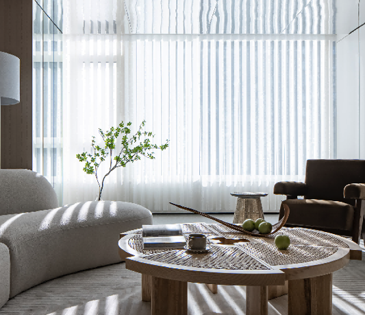 縮圖：智慧家庭靜音智慧電動直立柔紗穿透夢幻簾Vertical Blinds Motor