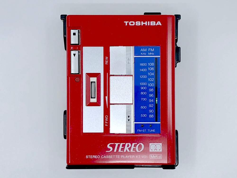 Toshiba KT-VS1 Red Portable Cassette Player with AM FM Radio