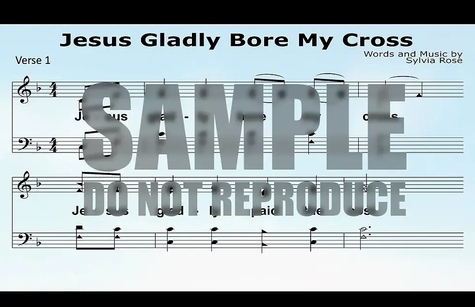 Thumbnail: "Jesus Gladly Bore My Cross" – notation slides (pptx)