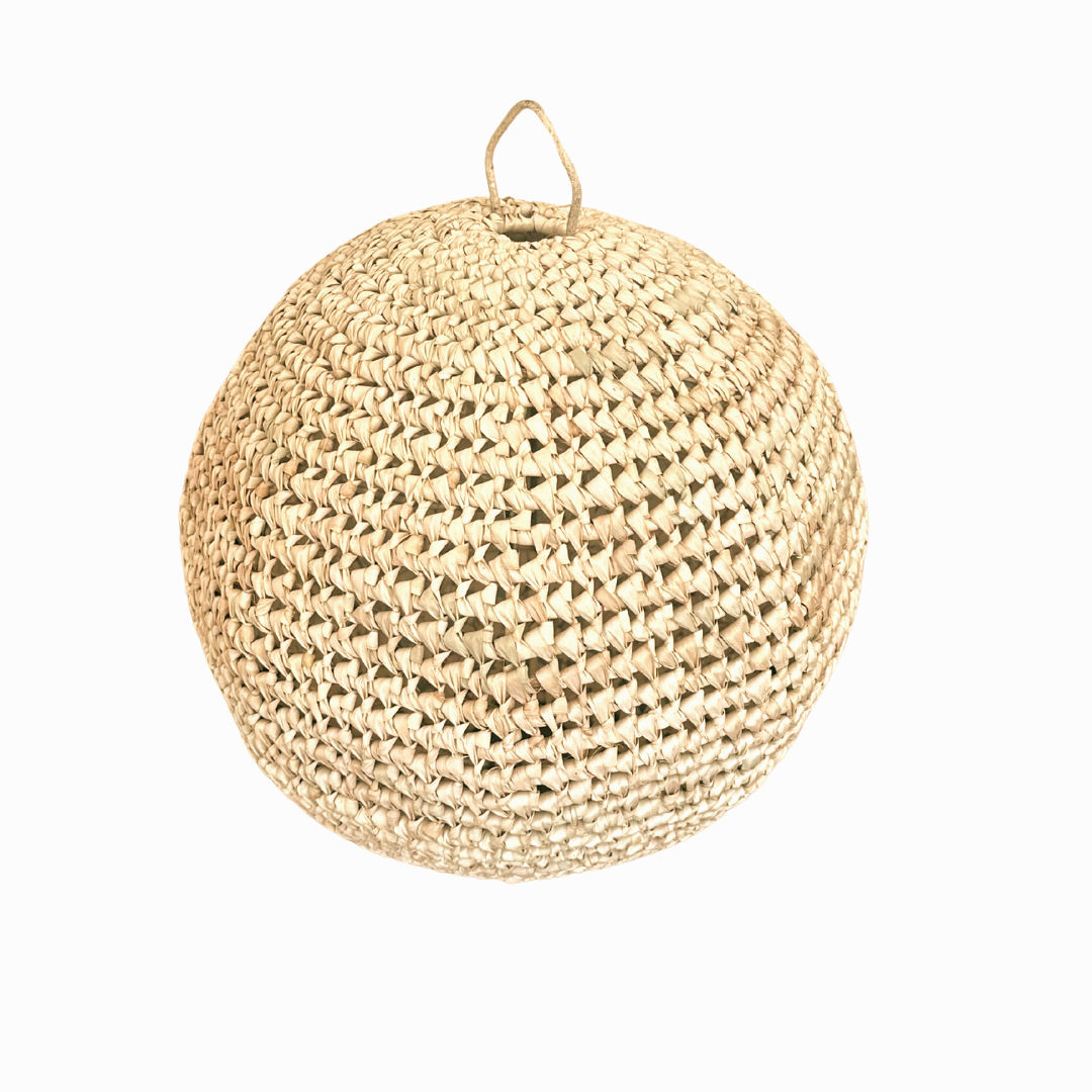 Abat-jour rond en raphia