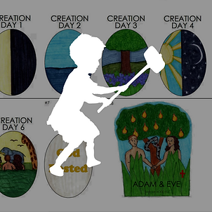 Comic illustration of the creation story