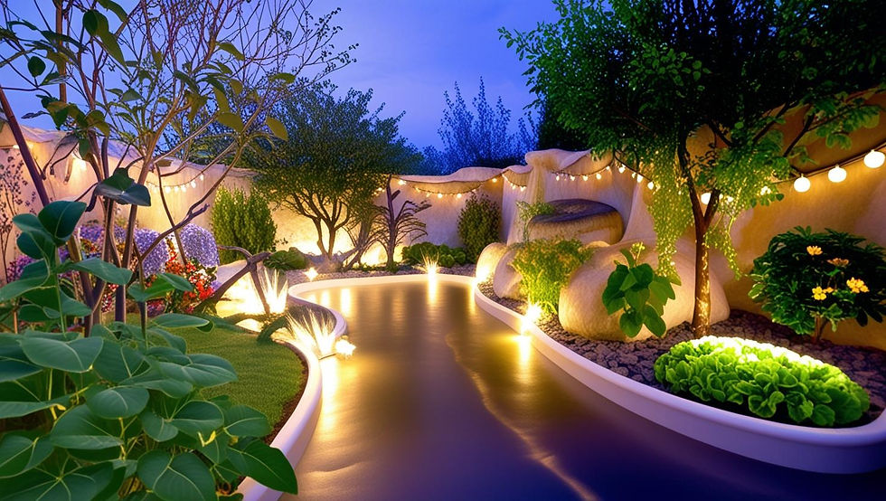 Atmosphäre schaffen- mit indirektem Licht im Garten