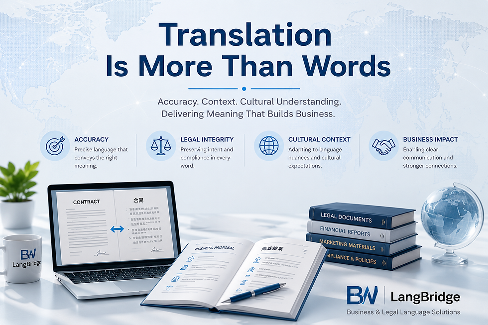 Professional translation for international business communication