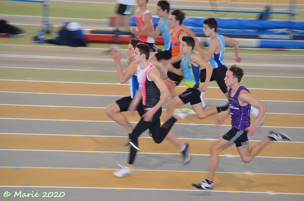 Lors des régionaux en salle sur 60m avec un nouveau record
