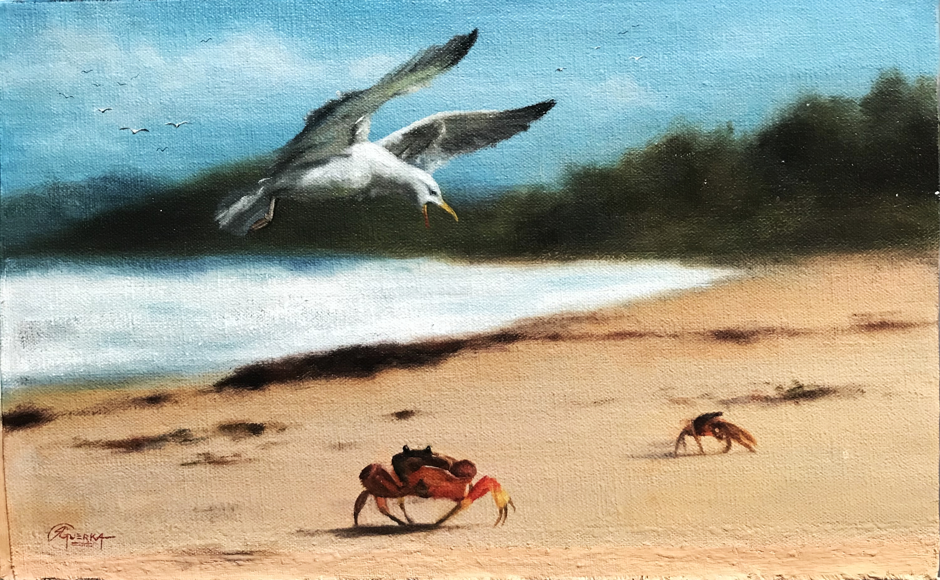 Paisagem de Praia com Gaivota e Carangueijo, Rafael Guerra
