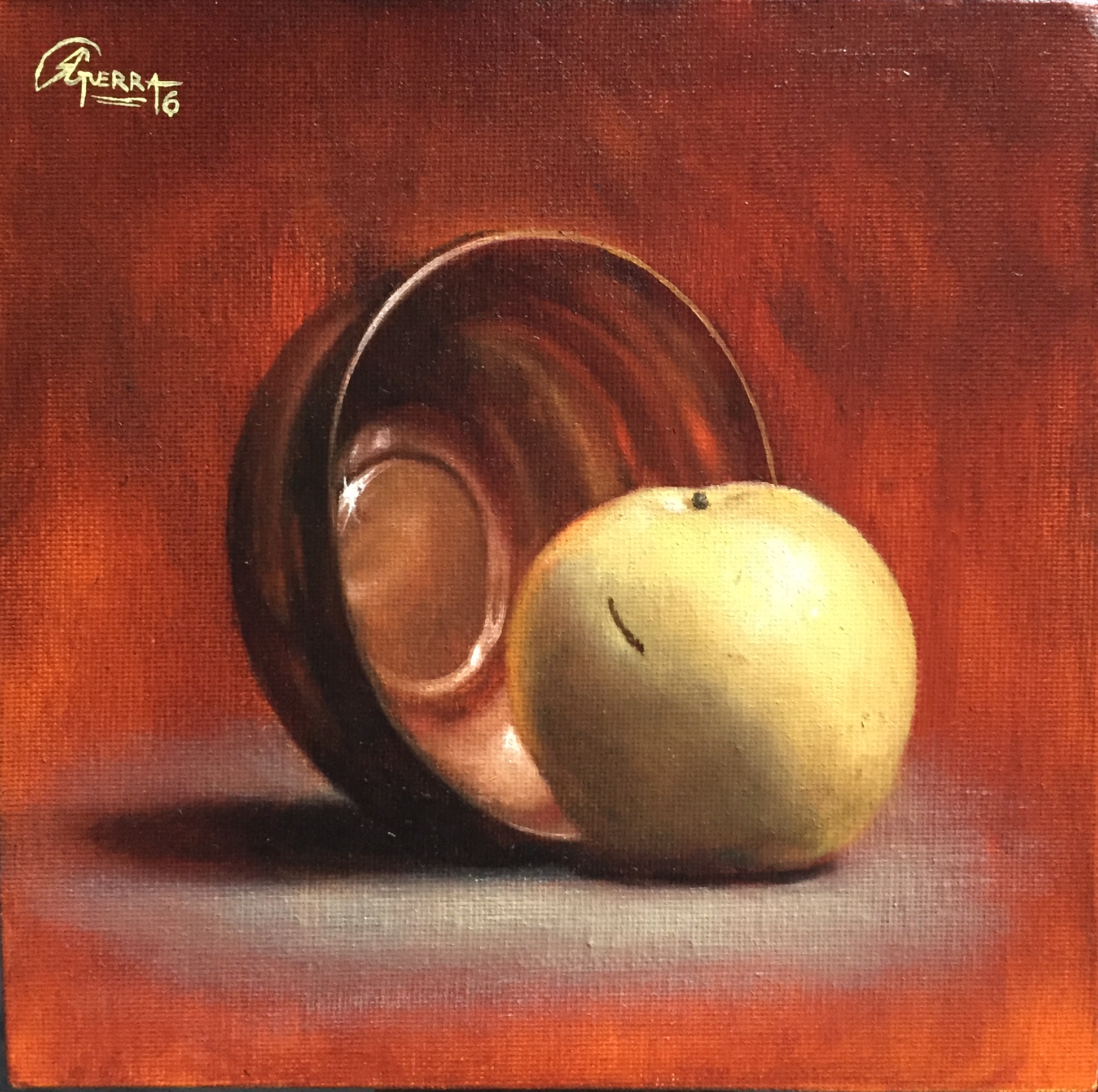 Copper Bowl and Apple