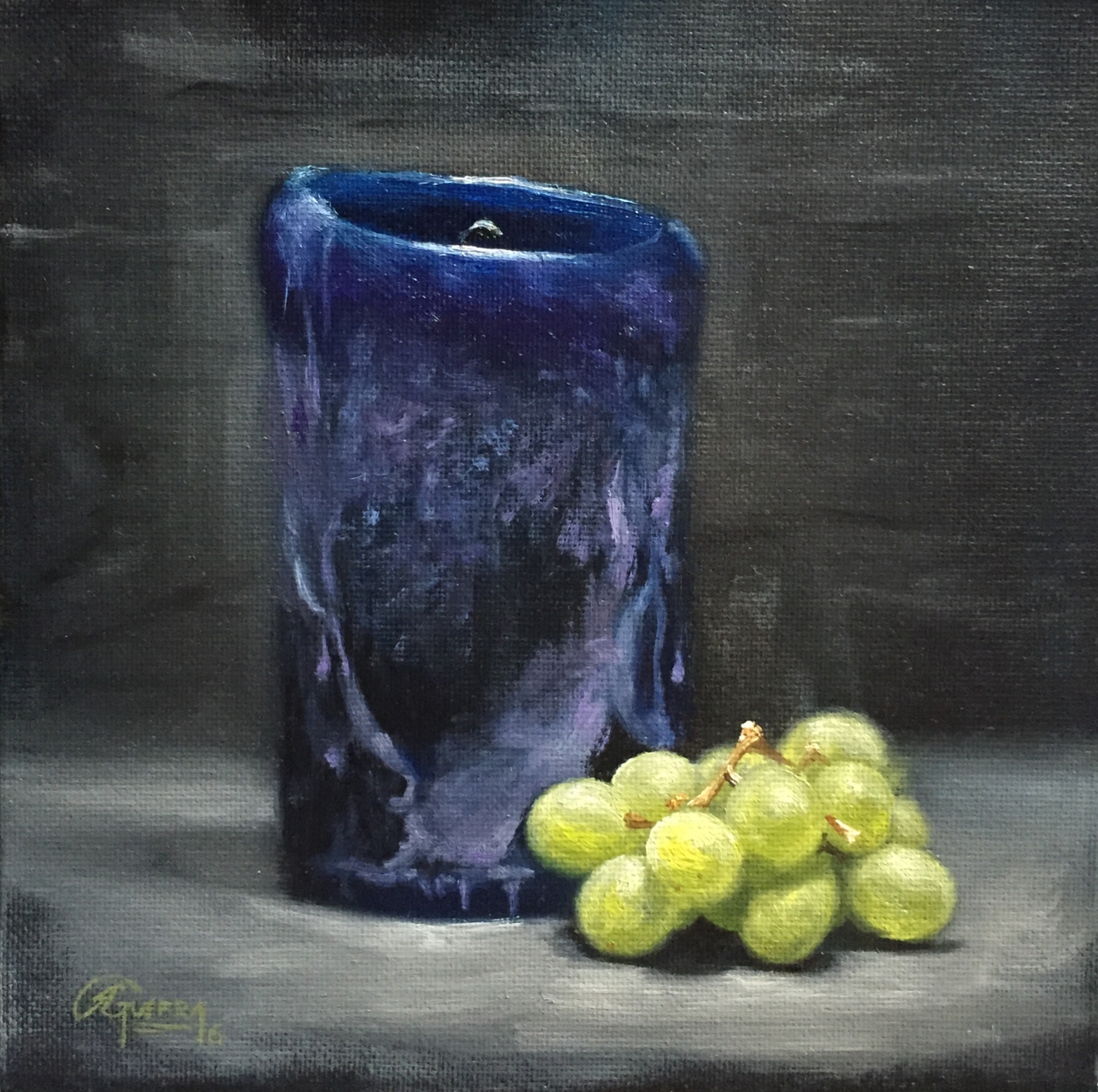 Blue Candle and Green Grapes