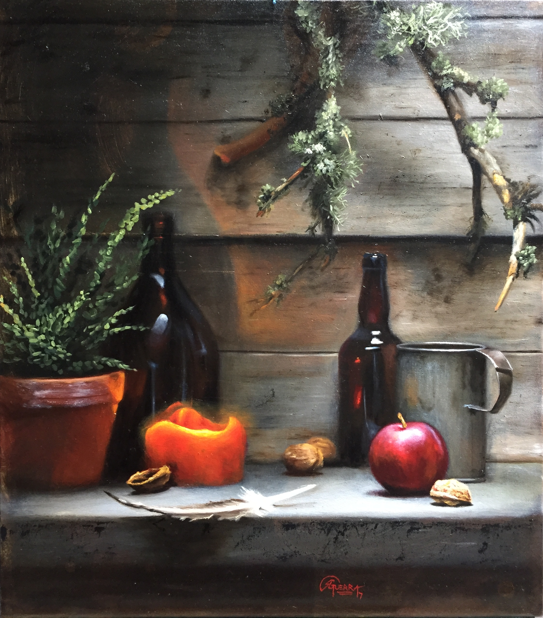 Orange Candle & Red Apple