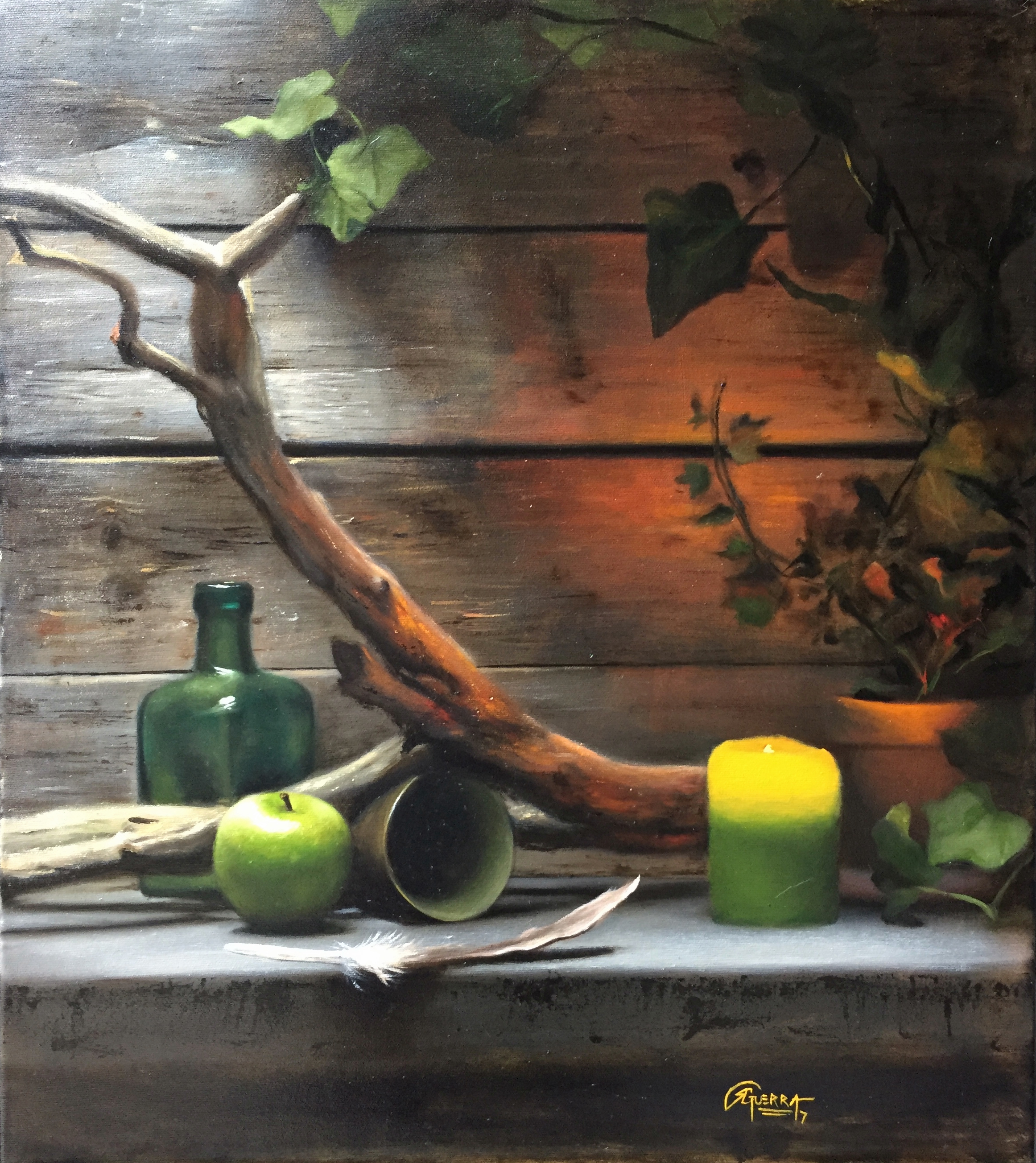 Green Candle & Green Apple