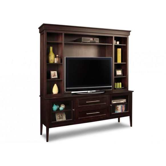 Elegant Stockholm solid wood TV Stand by Handstone in dark stain