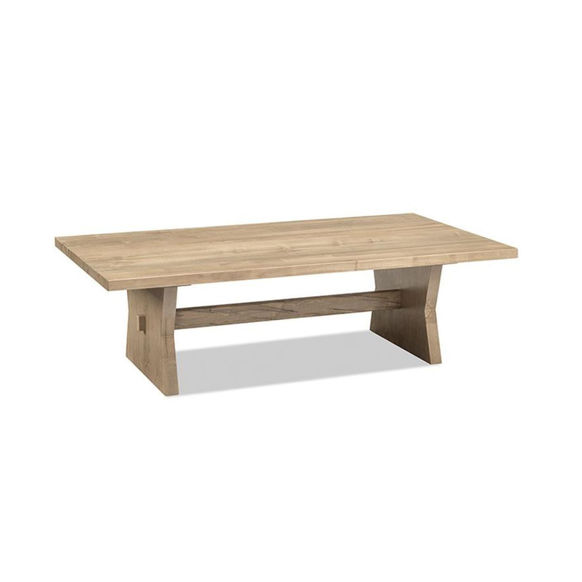 Jasper Coffee Table by Handstone in grey stain on solid wormy maple