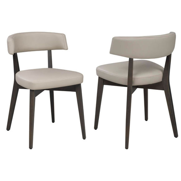 Myra Dining Chairs with maple frame and upholstered seat and back