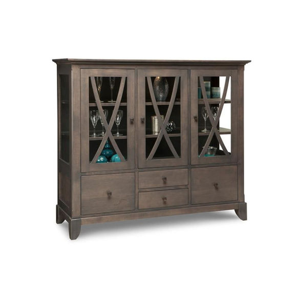 Handstone Florence China Cabinet in grey stain on maple