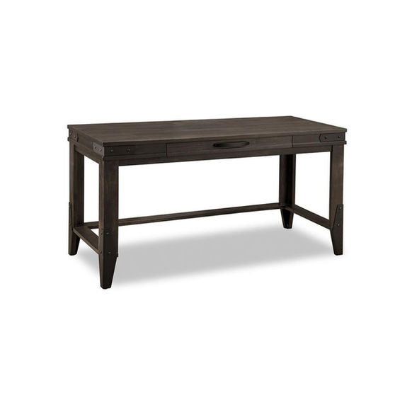 Chattanooga industrial Writing Desk by Handstone in charcoal stain on rustic wormy maple