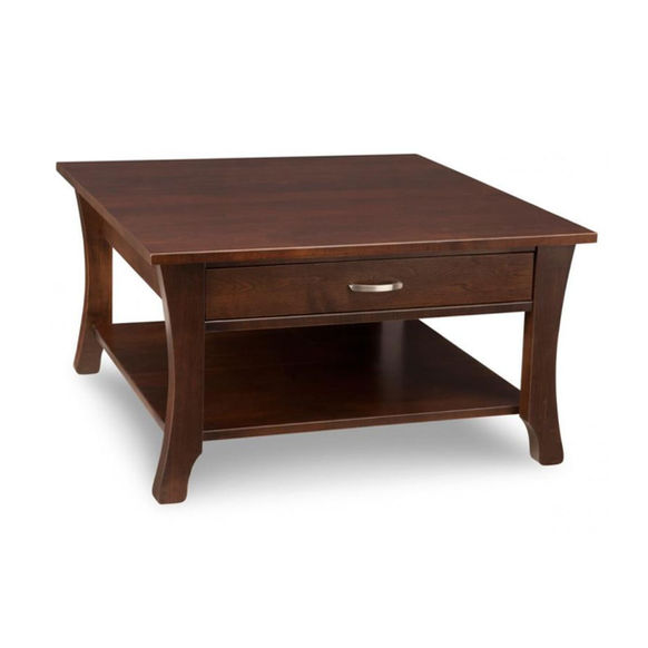 Shaker style Yorkshire Square Coffee Table by Handstone in walnut stain on solid maple