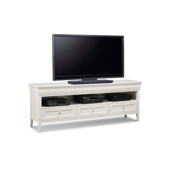 Classic Monticello solid wood TV Stand by Handstone in chantilly lace