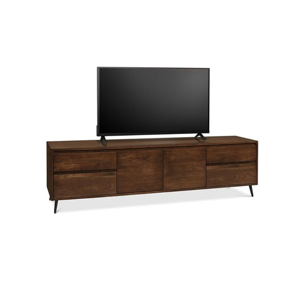 Evora 84" TV Stand by Handstone Furniture in solid walnut